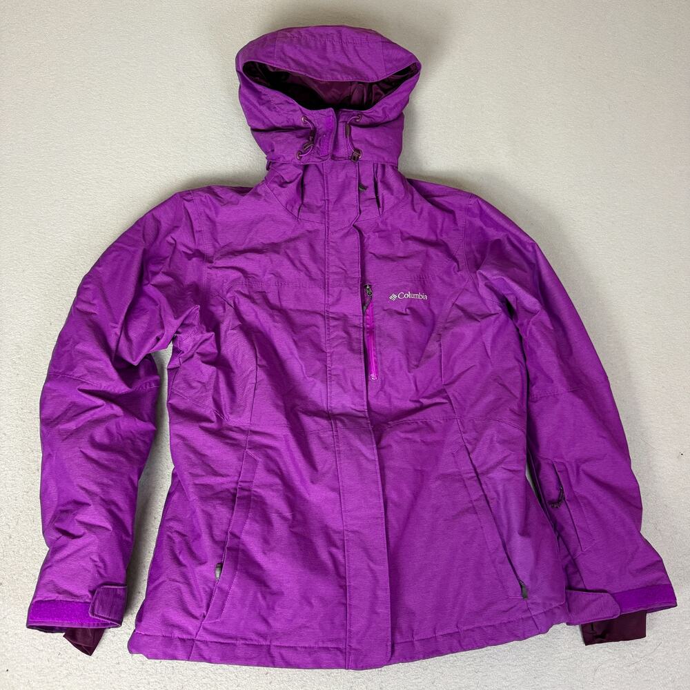 Columbia Women’s L Purple Omni-Heat Insulated Hooded Ski Snow Jacket